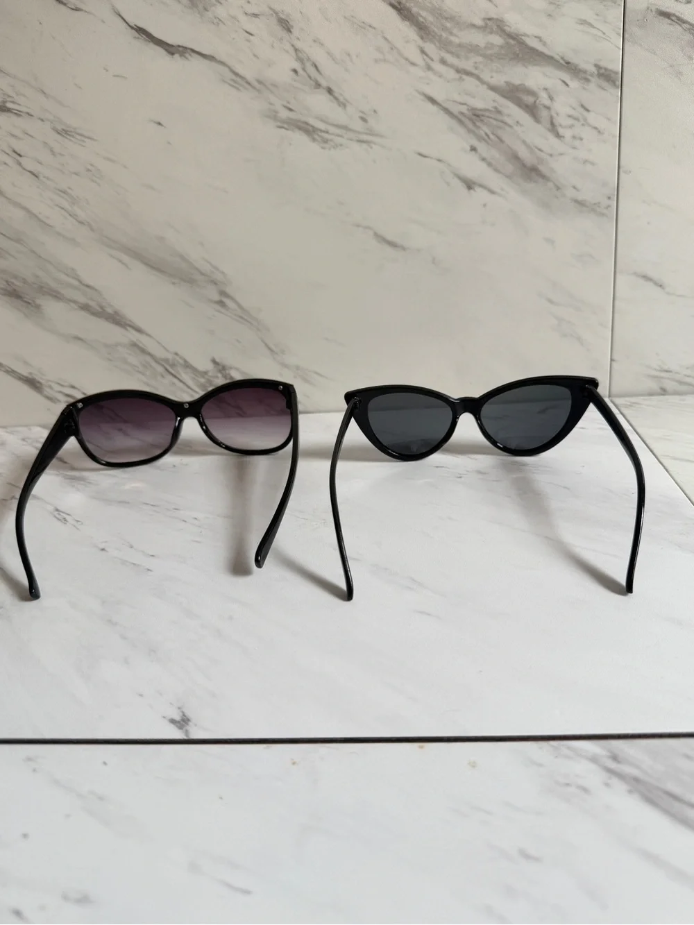 3/$50 Bundle of 2 Black Cat Eye & Oversized Gradient Sunglasses Fashion Lot
